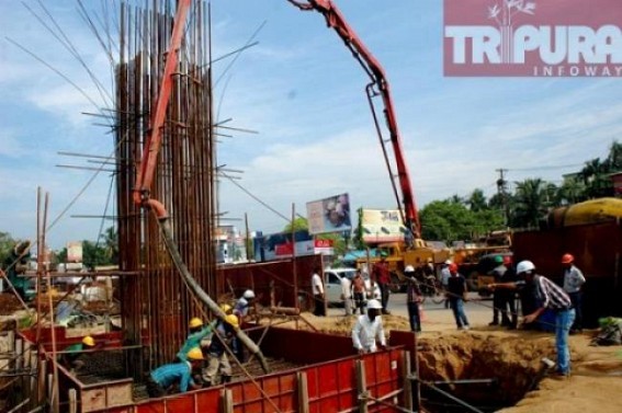 Flyover construction: Workers engaged at Battala bridge area 